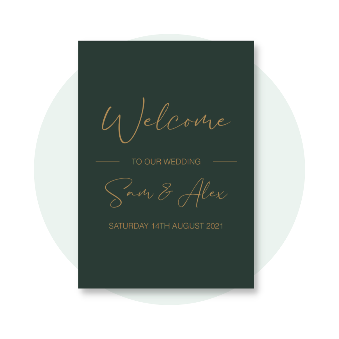 Mia Welcome Sign in Dark Green